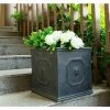 KANTE 12.6 in. W Square Antique Gray Lightweight Concrete/Fiberglass Indoor Outdoor English Lion Head Planter -Green Haven Store antique gray kante plant pots osf0172b c80451 64 1000