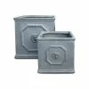 KANTE 12.5" and 10.2"H Square Antique Gray Lightweight Classic English Style Lion Head Planter (Set of 2) Outdoor/Indoor -Green Haven Store antique gray kante plant pots rf0172ab c80451 64 1000