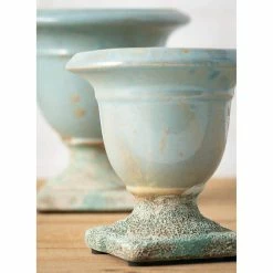 SULLIVANS Aqua Ceramic Urns (Set of 2) 8 SULLIVANS Aqua Ceramic Urns (Set of 2) -Green Haven Store aqua sullivans plant pots cm2891 4f 1000