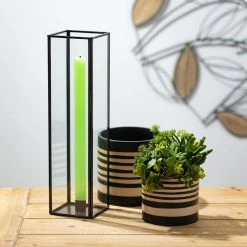 SULLIVANS Black and Brown Striped Ceramic Planter (Set of 2) 8 SULLIVANS Black and Brown Striped Ceramic Planter (Set of 2) -Green Haven Store black and brown striped sullivans plant pots pr2715 4f 1000