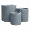 KANTE 15.8 in., 12.6 in. and 9.8 in. Tall Charcoal Lightweight Concrete Outdoor Modern Cylindrical Planters (Set of 3) -Green Haven Store black kante plant pots rc0119abc c60121 64 1000
