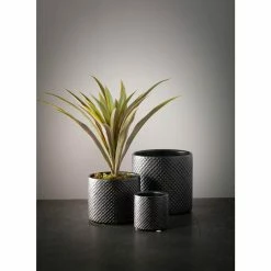 SULLIVANS Black Ceramic Pot -Set of 3 -Green Haven Store black sullivans plant pots cm2939 1f 1000