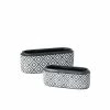 SULLIVANS Black Cement Oval Planters (Set of 2) -Green Haven Store black sullivans plant pots cmt1173 64 1000