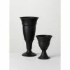 SULLIVANS Metal Black Urns (Set of 2) 2 SULLIVANS Metal Black Urns (Set of 2) -Green Haven Store black sullivans urn planters met1687 64 1000