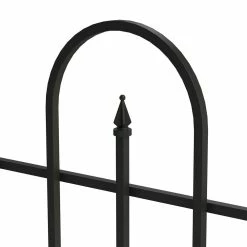 Vigoro Westbrook 36 in. x 48 in. Black Steel Fence Panel -Green Haven Store black vigoro garden fencing 860329 1d 1000