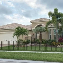 Vigoro Westbrook 36 in. x 48 in. Black Steel Fence Panel -Green Haven Store black vigoro garden fencing 860329 44 1000