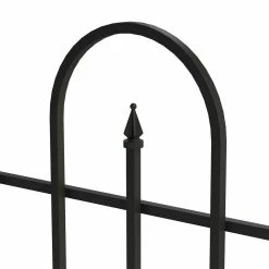 Vigoro Westbrook 36 in. x 48 in. Black Steel Fence Panel (4-Pack) -Green Haven Store black vigoro garden fencing 860329 4pk 1d 1000