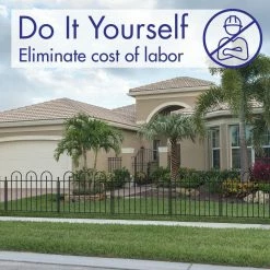 Vigoro Westbrook 36 in. x 48 in. Black Steel Fence Panel (4-Pack) -Green Haven Store black vigoro garden fencing 860329 4pk 44 1000