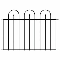Vigoro Westbrook 36 in. x 48 in. Black Steel Fence Panel (4-Pack)