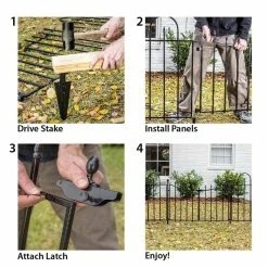 Vigoro Westbrook 36 in. x 48 in. Black Steel Fence Panel -Green Haven Store black vigoro garden fencing 860329 d4 1000