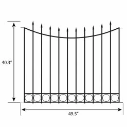 Vigoro Beaumont 40.4 in. H x 49.6 in. W Black Steel 3-Rail Fence Panel -Green Haven Store black vigoro garden fencing 860336 40 1000