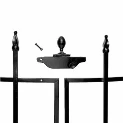 Vigoro Beaumont No Dig 40.4 in. H x 53.7 in. W Black Steel Decorative Fence Gate -Green Haven Store black vigoro garden fencing 860343 c3 1000