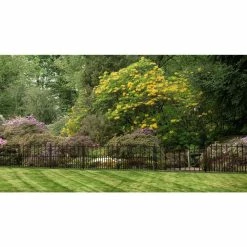 Vigoro Empire/Westbrook 28 in. Black Steel Decorative Fence Gate 22 Vigoro Empire/Westbrook 28 in. Black Steel Decorative Fence Gate -Green Haven Store black vigoro garden fencing 860350 fa 1000