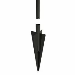 Vigoro Beaumont 53.3 in. x 3 in. x 3 in. Black Steel Fence Post and Stake (5-Pack) -Green Haven Store black vigoro garden fencing 860367 5pk a0 1000