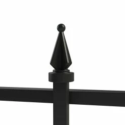 Vigoro Empire 30 in. x 36 in. Black Steel 3-Rail Fence Panel (4-Pack) -Green Haven Store black vigoro garden fencing 860374 4pk 1d 1000