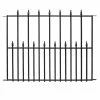 Vigoro Empire 30 in. x 36 in. Black Steel 3-Rail Fence Panel (4-Pack)