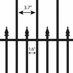Vigoro Empire 30 in. x 36 in. Black Steel 3-Rail Fence Panel (4-Pack) -Green Haven Store black vigoro garden fencing 860374 4pk a0 1000