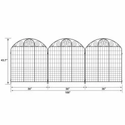 Vigoro Rockdale 43.8 in. Black Steel Fence Panel (3-Pack) 15 Vigoro Rockdale 43.8 in. Black Steel Fence Panel (3-Pack) -Green Haven Store black vigoro garden fencing 860404 40 1000