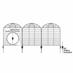 Vigoro Rockdale 43.8 in. Black Steel Fence Panel (3-Pack) 22 Vigoro Rockdale 43.8 in. Black Steel Fence Panel (3-Pack) -Green Haven Store black vigoro garden fencing 860404 44 1000