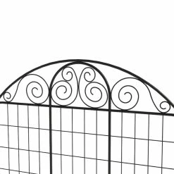 Vigoro Rockdale 43.8 in. Black Steel Fence Panel (6-Pack) -Green Haven Store black vigoro garden fencing 860404 6pk 1d 1000