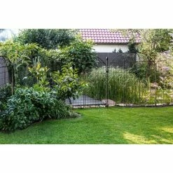 Vigoro Rockdale 43.8 in. Black Steel Fence Panel (6-Pack) -Green Haven Store black vigoro garden fencing 860404 6pk 31 1000