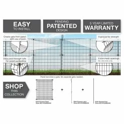 Vigoro 49 in. H Steel No Dig Multi-Purpose Black Latch -Green Haven Store black vigoro garden fencing 860435 44 1000