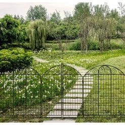 Vigoro Rockdale 41.9 in. Black Steel Fence Gate -Green Haven Store black vigoro garden fencing 860442 1f 1000