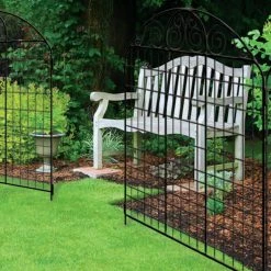 Vigoro Rockdale 41.9 in. Black Steel Fence Gate -Green Haven Store black vigoro garden fencing 860442 31 1000