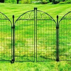 Vigoro Rockdale 41.9 in. Black Steel Fence Gate -Green Haven Store black vigoro garden fencing 860442 4f 1000