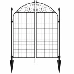 Vigoro Rockdale 41.9 in. Black Steel Fence Gate -Green Haven Store black vigoro garden fencing 860442 c3 1000