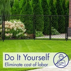 Vigoro 37.3 in. H x 50.2 in. W Steel Diamond Mesh Garden Fence Gate -Green Haven Store black vigoro garden fencing 860657 1f 1000