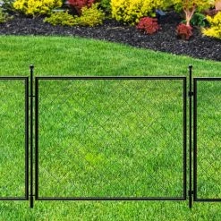 Vigoro 37.3 in. H x 50.2 in. W Steel Diamond Mesh Garden Fence Gate -Green Haven Store black vigoro garden fencing 860657 44 1000