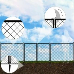 Vigoro 37.3 in. H x 50.2 in. W Steel Diamond Mesh Garden Fence Gate -Green Haven Store black vigoro garden fencing 860657 a0 1000