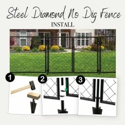 Vigoro 37.3 in. H x 50.2 in. W Steel Diamond Mesh Garden Fence Gate -Green Haven Store black vigoro garden fencing 860657 fa 1000