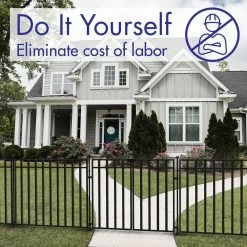 Vigoro 37.2 in. H x 42.87 in. W Steel 3-Rail Garden Fence Panel -Green Haven Store black vigoro garden fencing 860701 1f 1000