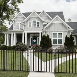 Vigoro 37.2 in. H x 42.87 in. W Steel 3-Rail Garden Fence Panel -Green Haven Store black vigoro garden fencing 860701 76 1000