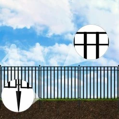 Vigoro 37.2 in. H x 55.7 in. W Steel 3-Rail Garden Fence Gate -Green Haven Store black vigoro garden fencing 860718 1d 1000