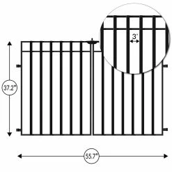 Vigoro 37.2 in. H x 55.7 in. W Steel 3-Rail Garden Fence Gate -Green Haven Store black vigoro garden fencing 860718 40 1000