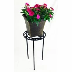 Vigoro 12 in. x 21 in. Black Metal Indoor Round Plant Stand 12 Vigoro 12 in. x 21 in. Black Metal Indoor Round Plant Stand -Green Haven Store black vigoro plant stands 51160 4f 1000