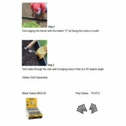 Vigoro 60 ft. x 0.5 in. x 4.5 in. Black Plastic Lawn Edging -Green Haven Store black vigoro plastic edging vig 60c 4f 1000