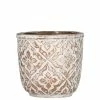 SULLIVANS Brown Cement Patterned Round Pot -Green Haven Store brown sullivans plant pots cmt1112 64 1000