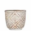SULLIVANS Brown Cement Patterned Round Pot -Green Haven Store brown sullivans plant pots cmt1114 64 1000