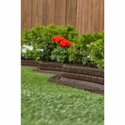 Vigoro 4 ft. Brown No-Dig Rubber Landscape Edging (6-Pack) -Green Haven Store brown vigoro rubber edging dcbfe4bn6 4f 1000