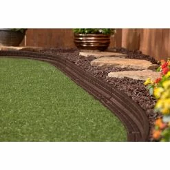Vigoro 4 ft. Brown No-Dig Rubber Landscape Edging (6-Pack) -Green Haven Store brown vigoro rubber edging dcbfe4bn6 fa 1000