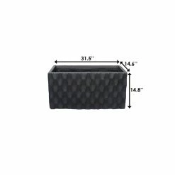 KANTE 31.5 in. L Rectangular Burnished Black Concrete/Fiberglass Indoor Outdoor Elegant Retro Planter 11 KANTE 31.5 in. L Rectangular Burnished Black Concrete/Fiberglass Indoor Outdoor Elegant Retro Planter -Green Haven Store burnished black kante plant pots osf0203b c70221 44 1000