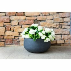 KANTE 16 in. W Round Charcoal Lightweight Concrete/Fiberglass Indoor Outdoor Elegant Bowl Planter 11 KANTE 16 in. W Round Charcoal Lightweight Concrete/Fiberglass Indoor Outdoor Elegant Bowl Planter -Green Haven Store charcoal kante plant pots osc0051b c60121 4f 1000