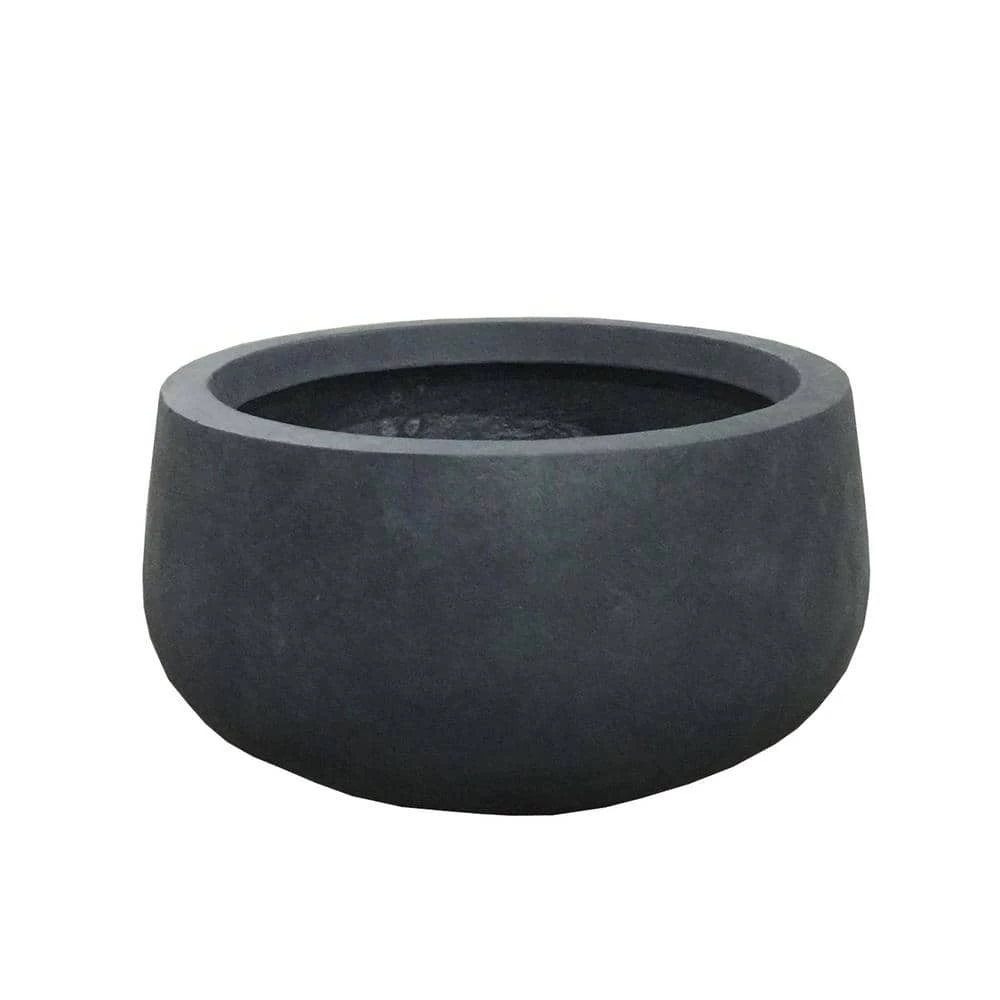 KANTE 16 in. W Round Charcoal Lightweight Concrete/Fiberglass Indoor Outdoor Elegant Bowl Planter 4 KANTE 16 in. W Round Charcoal Lightweight Concrete/Fiberglass Indoor Outdoor Elegant Bowl Planter - Image 2