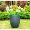 KANTE 21.7 in. H Round Charcoal Concrete/Fiberglass Indoor Outdoor Modern Tall Planter -Green Haven Store charcoal kante plant pots osc0066a c60121 64 1000