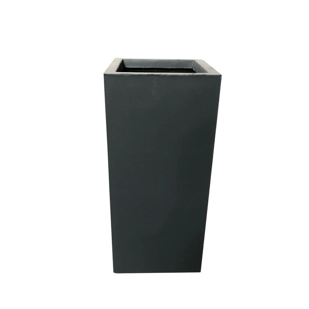 KANTE 24 in. H Square Charcoal Concrete/Fiberglass Indoor Outdoor Elegant Tall Planter 7 KANTE 24 in. H Square Charcoal Concrete/Fiberglass Indoor Outdoor Elegant Tall Planter - Image 5