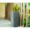 KANTE 28 in. H Square Charcoal Concrete/Fiberglass Indoor Outdoor Modern Tall Planter -Green Haven Store charcoal kante plant pots osf0002c c60121 64 1000